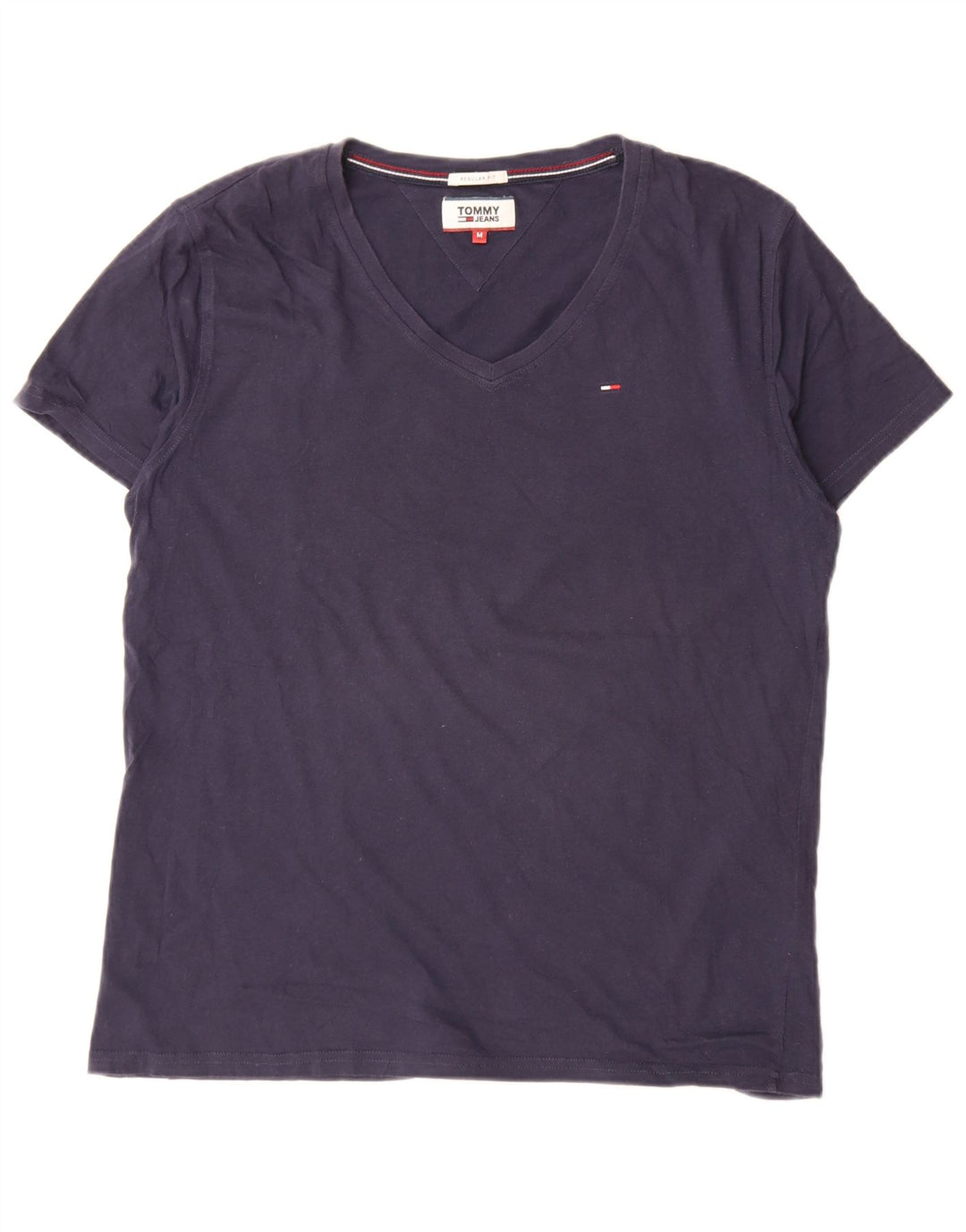 Tommy Hilfiger Camiseta Regular Fit para Hombre Top Medium Azul Marino Algodón