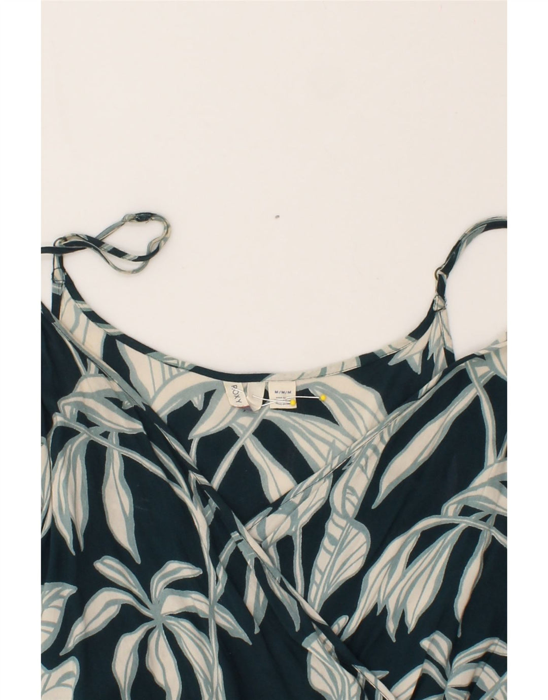 ROXY Womens Sleeveless Wrap Blouse Top UK 12 Medium Green Viscose Vintage Roxy and Second-Hand Roxy from Messina Hembry 