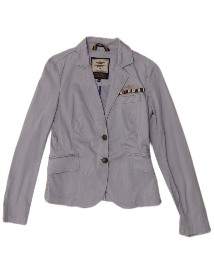 Aeronautica Militare Chaqueta Blazer de 2 Botones para Mujer IT 42 Azul Medio