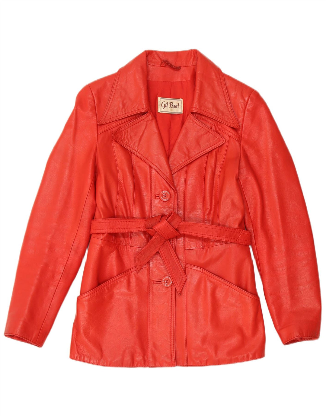 Gil Bret Chaqueta de cuero para mujer EU 38 Cuero rojo mediano