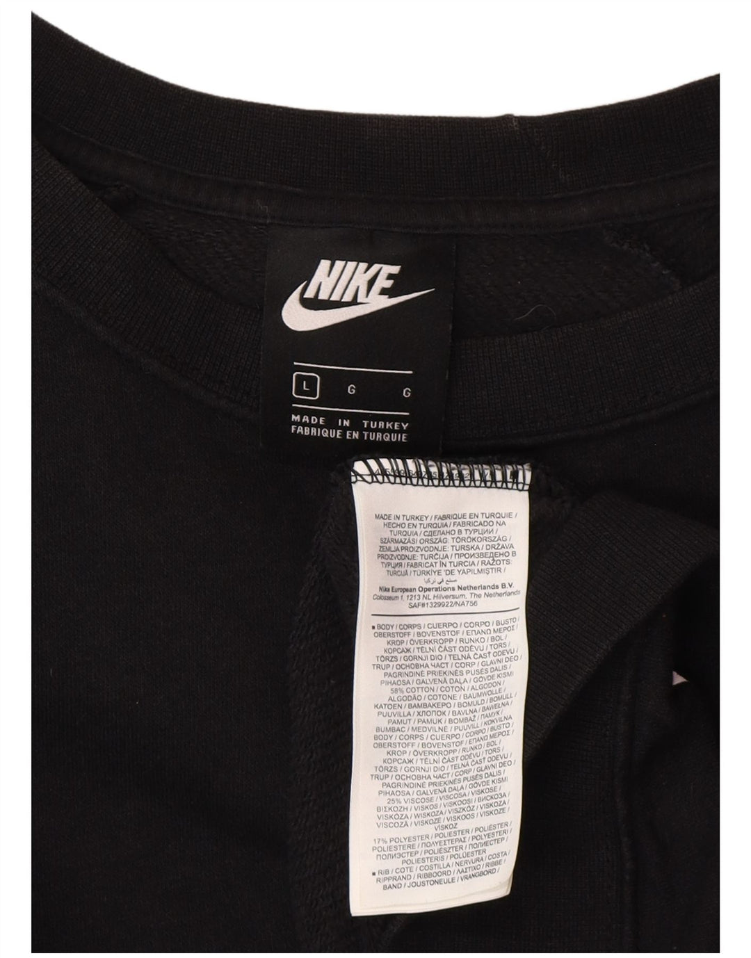 Nike - Sudadera con gráfico extragrande para mujer, talla 40, talla grande, algodón negro