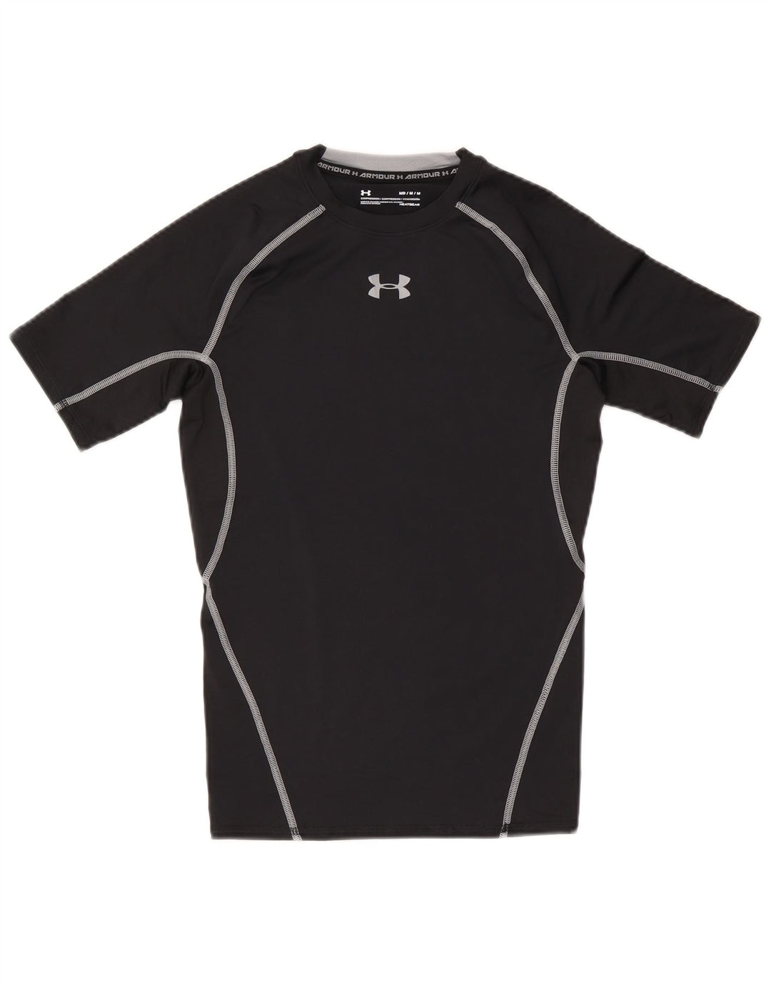 Under Armour Camiseta con gráfico Heat Gear para hombre, parte superior mediana de poliéster negro