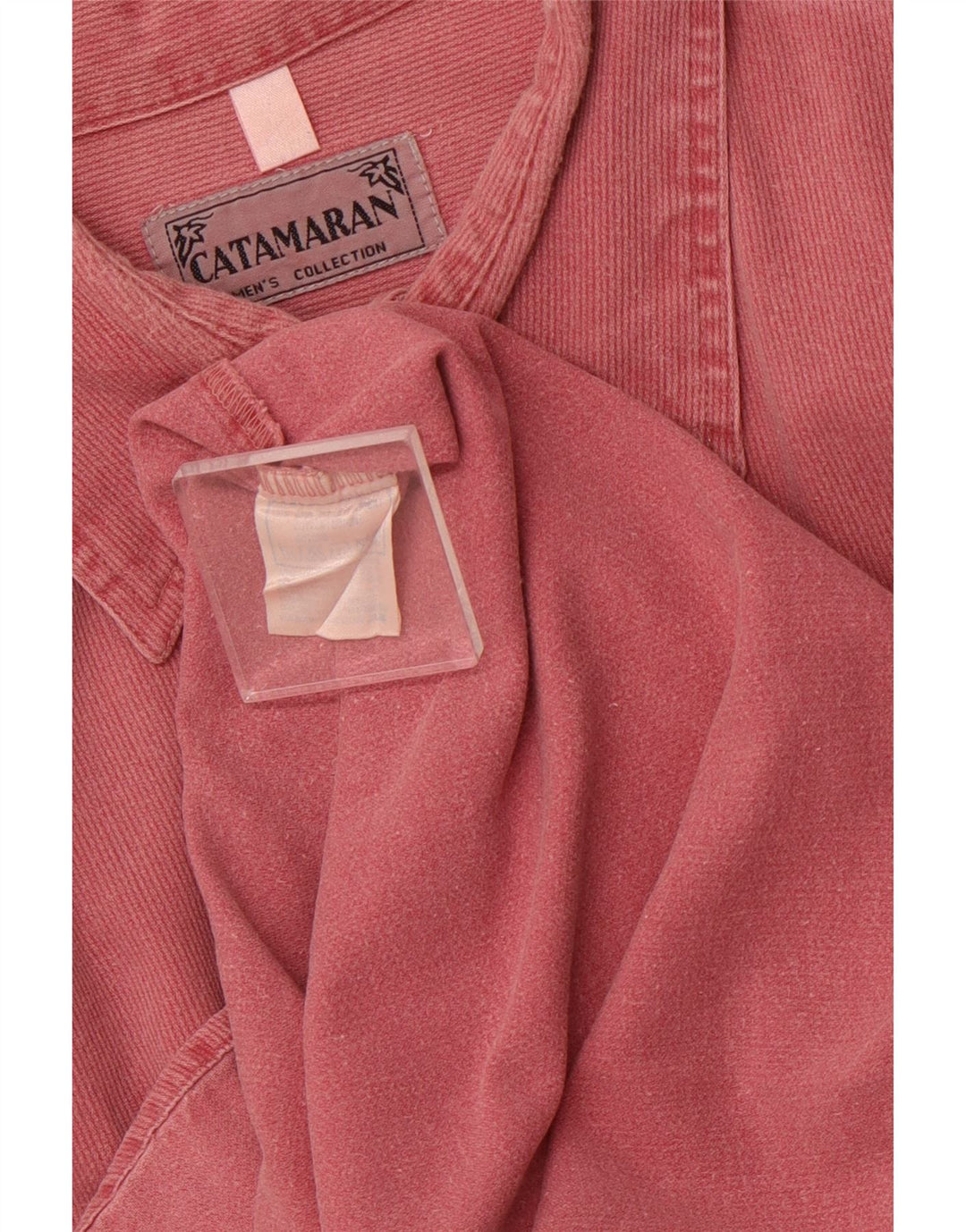 CATAMARAN Camisa de pana para hombre de algodón rosa grande