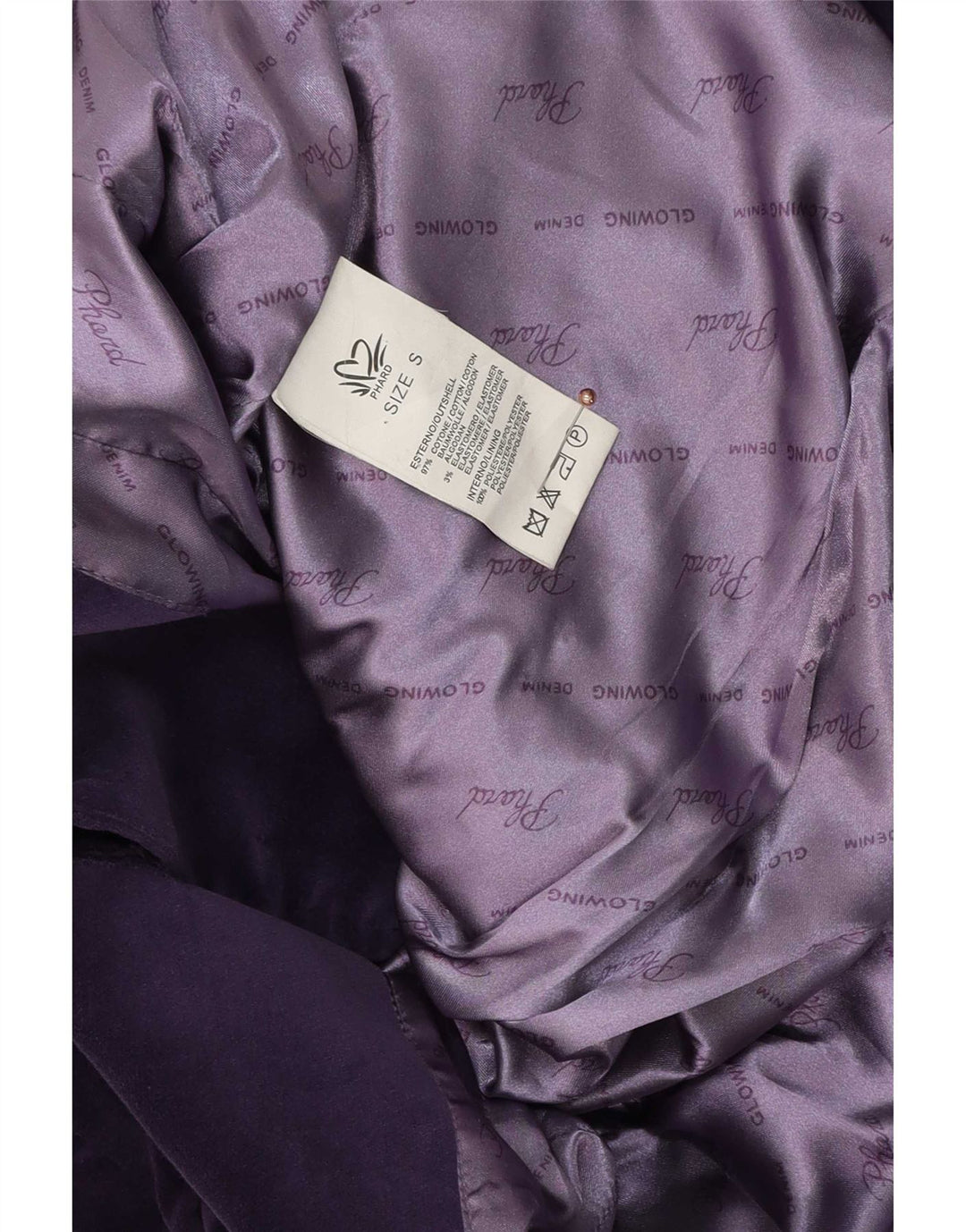 Phard Chaqueta Blazer de Terciopelo con 2 Botones para Mujer UK 10 Small Purple Cotton