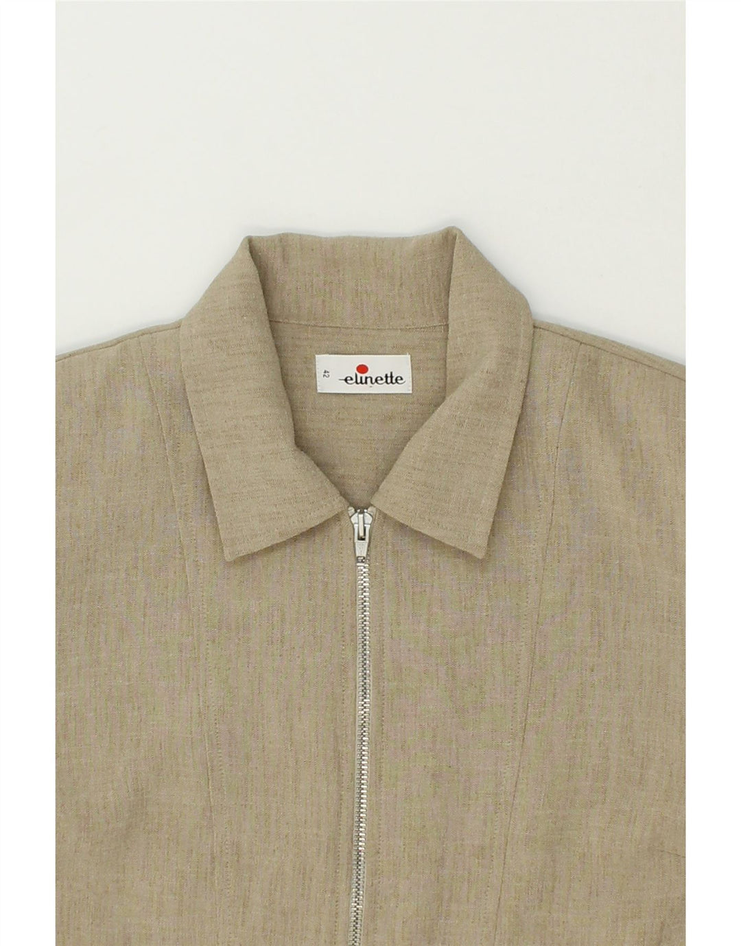 ELINETTE Womens Blazer Jacket IT 42 Medium Beige Polyester Vintage Elinette and Second-Hand Elinette from Messina Hembry 