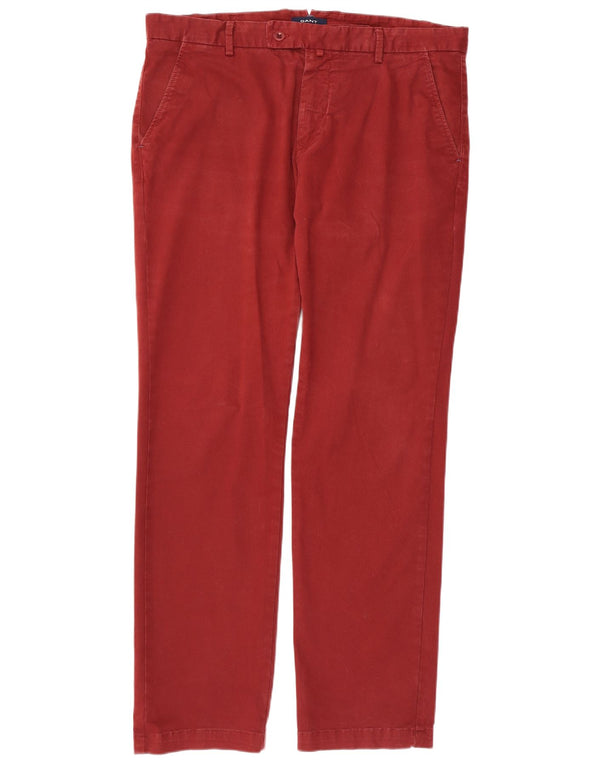 Gant Pantalones chinos Soho de cintura baja para hombre W36 L32 Algodón rojo