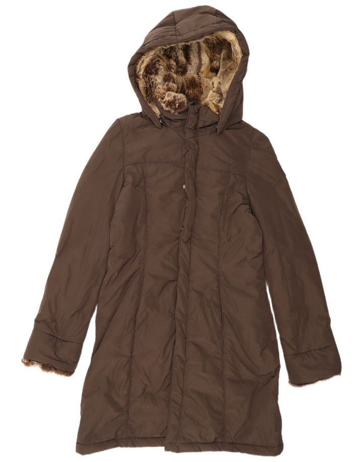 Refrigiwear Abrigo acolchado con capucha para mujer IT 46 Poliéster marrón grande