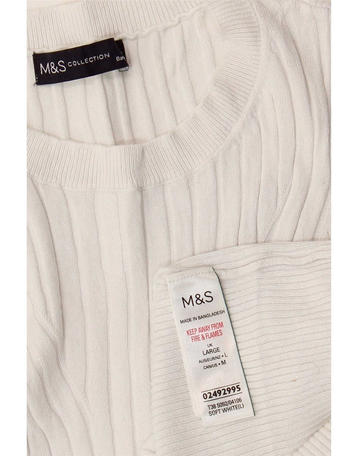 Marks & Spencer - Camiseta sin mangas para mujer, talla 40, talla grande, viscosa blanca