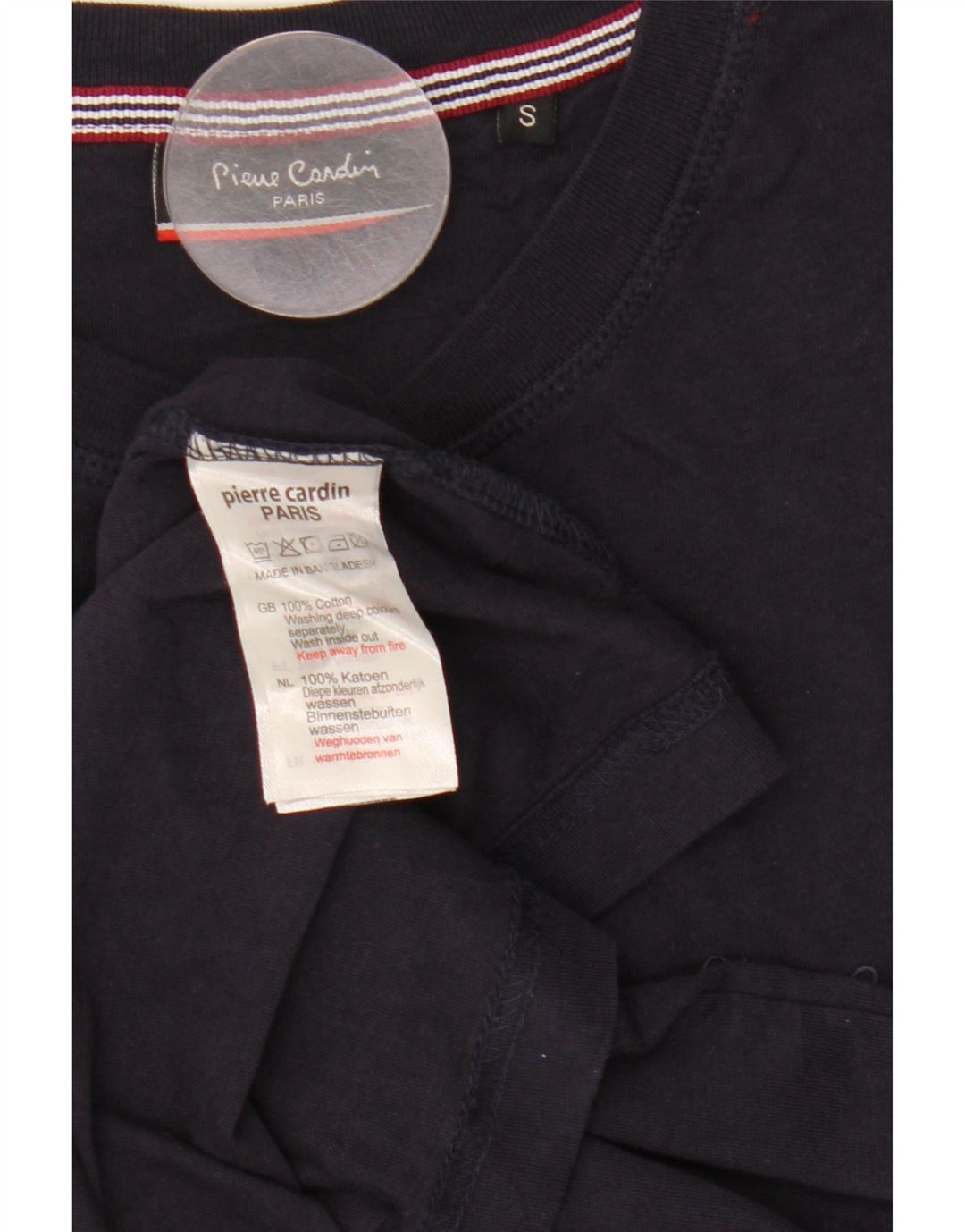 Pierre Cardin Top Hombre Manga Larga Pequeño Algodón Azul Marino