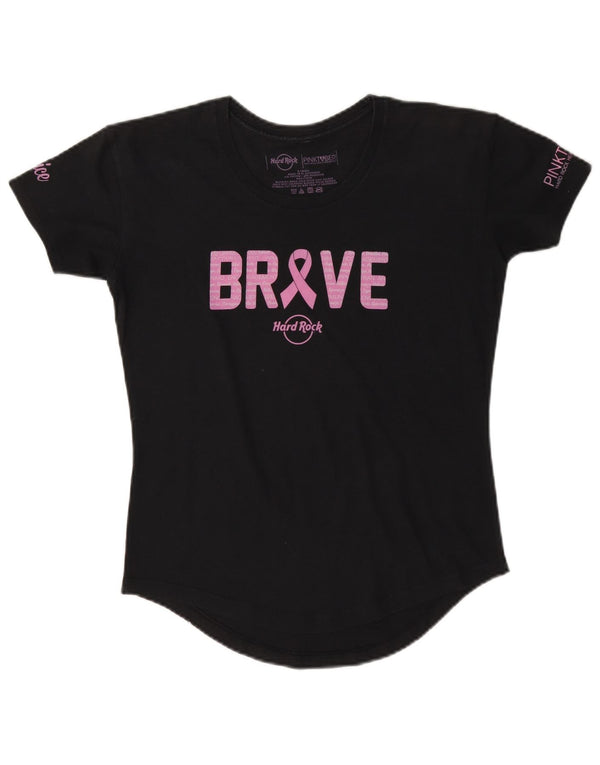 Hard Rock Cafe Mujer Pinktober Graphic Camiseta Top UK 6 XS Azul Marino