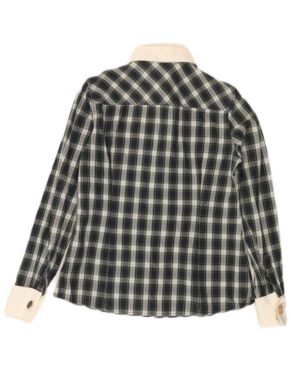 Camisa Mujer Massimo Dutti EU 40 Algodón Cuadros Verde Medio