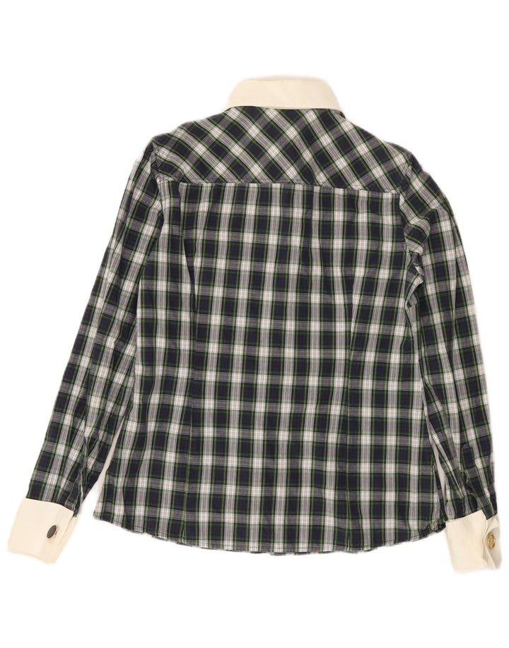 Camisa Mujer Massimo Dutti EU 40 Algodón Cuadros Verde Medio