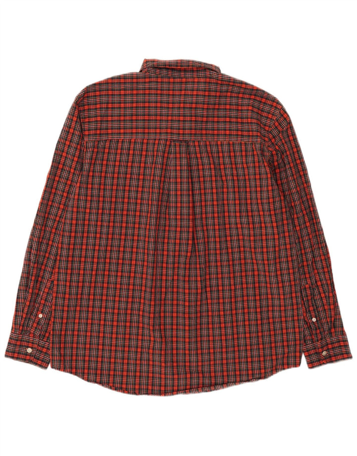 Chaps Camisa para hombre grande de algodón a cuadros naranja