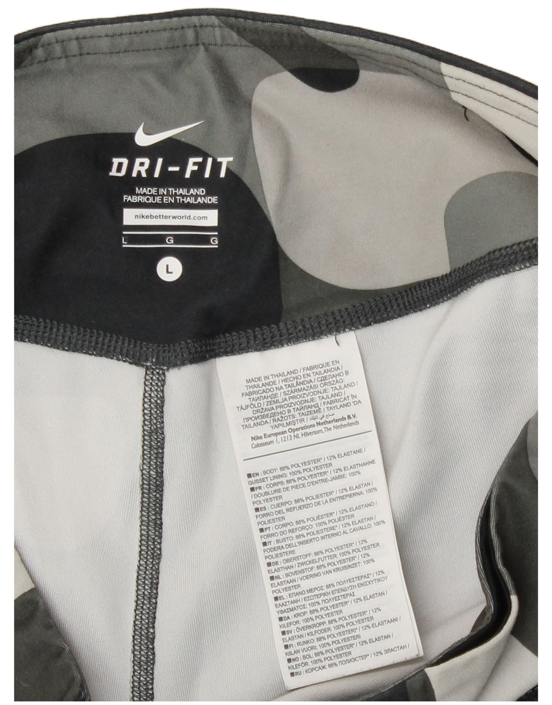 Nike Leggings Dri Fit para mujer UK 44 Poliéster de camuflaje gris grande