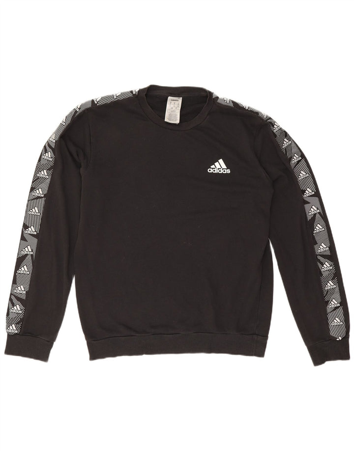 Adidas Hombre Sudadera Gráfica Jumper Medium Negro Algodón