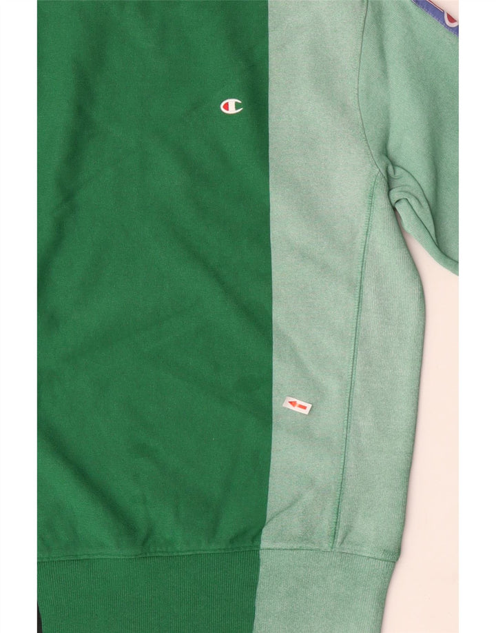 Champion Sudadera De Tejido Inverso Jumper Small Verde Colorblock |