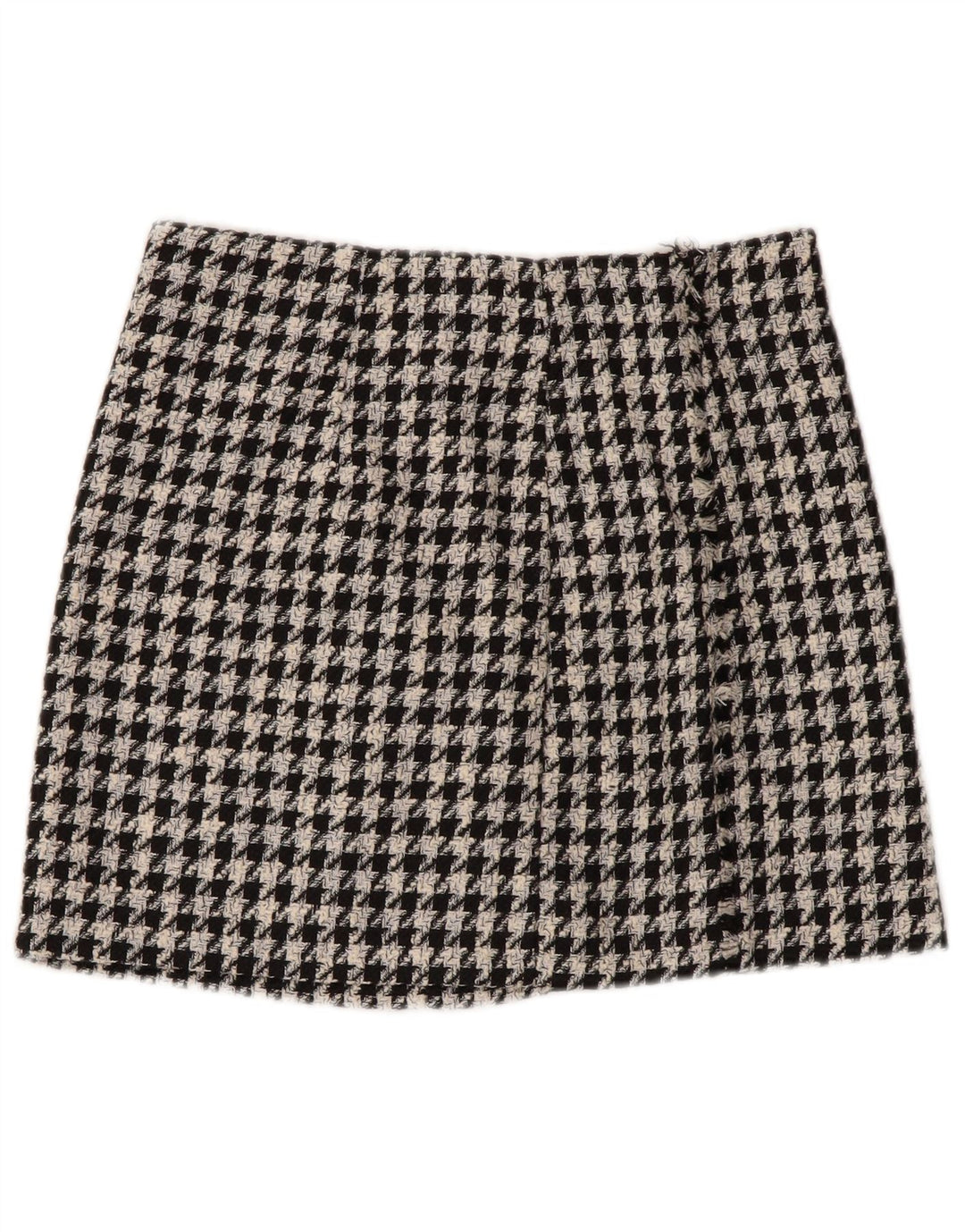 Minifalda Zara Mujer Small W26 Poliéster Pata De Gallo Negro