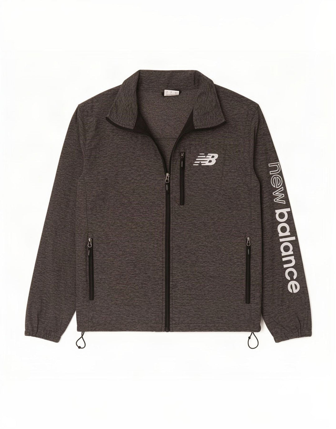 New Balance Mens Graphic Chándal Top Chaqueta Pequeña Gris Moteado Poliéster