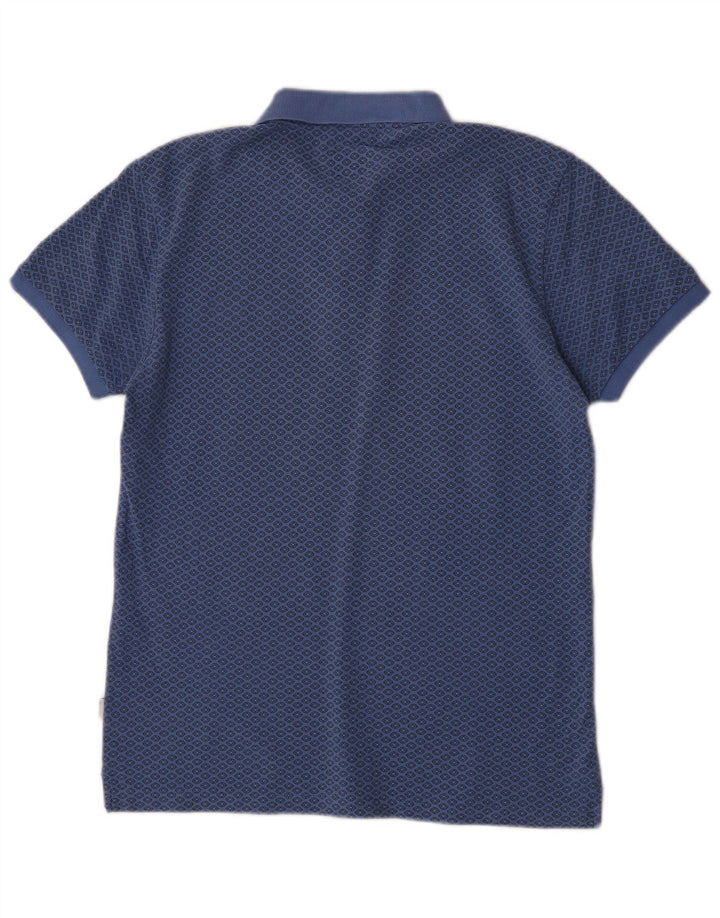Henry Cottons Polo Slim Fit para Hombre Azul Medio Geométrico