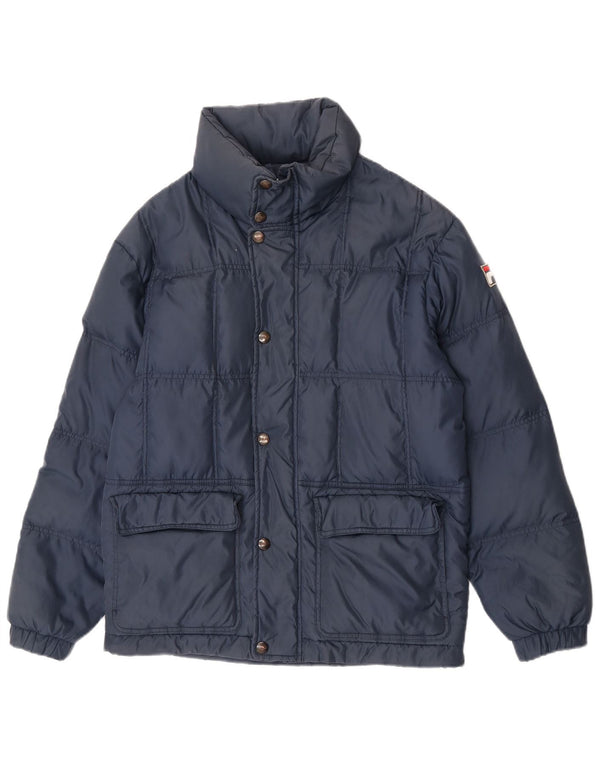 Fila Chaqueta acolchada con capucha para hombre IT 44 XS Nylon azul marino