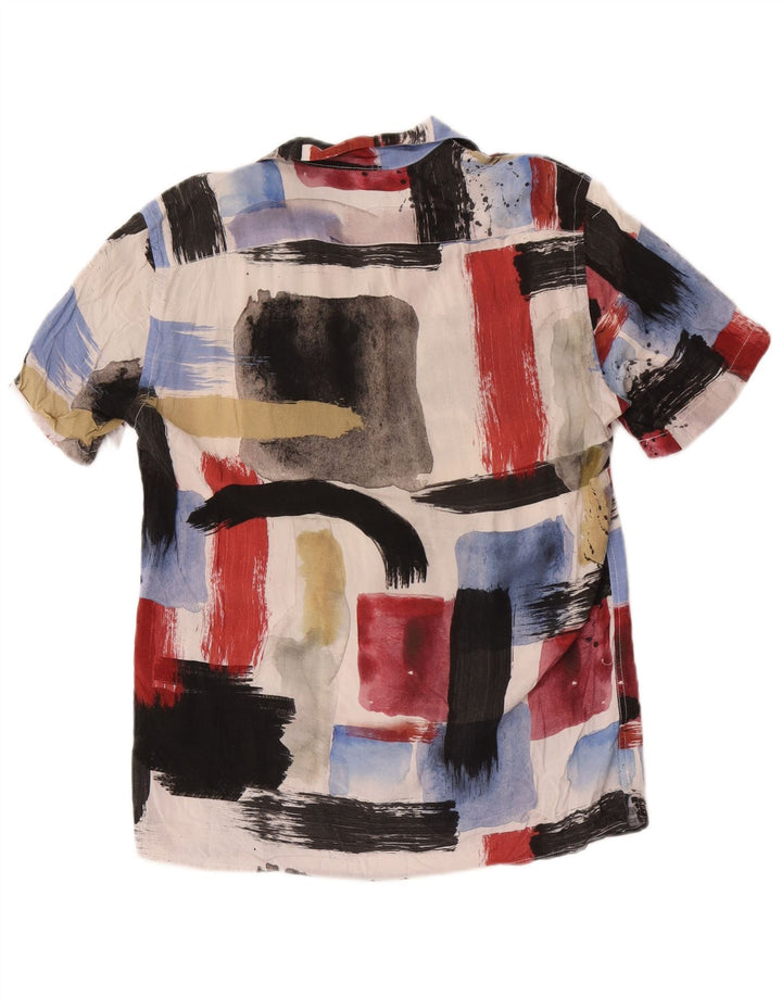 Zara Hombre Camisa Relaxed Fit Manga Corta Pequeño Multicolor Geométrico