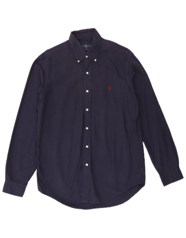 Ralph Lauren Camisa de corte clásico para hombre Algodón azul marino mediano