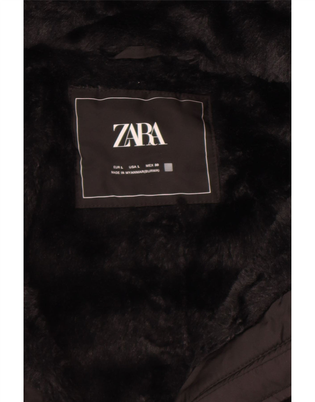 Zara Mujer Chaqueta Acolchada Con Capucha Reino Unido 44 Grande Negro
