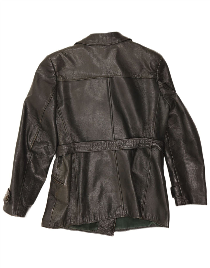 Chaqueta de cuero vintage para mujer Reino Unido 14 Negro medio
