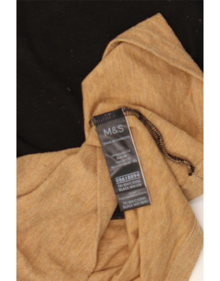 Marks & Spencer Top para mujer de manga larga UK 44 Medium Black Colourblock