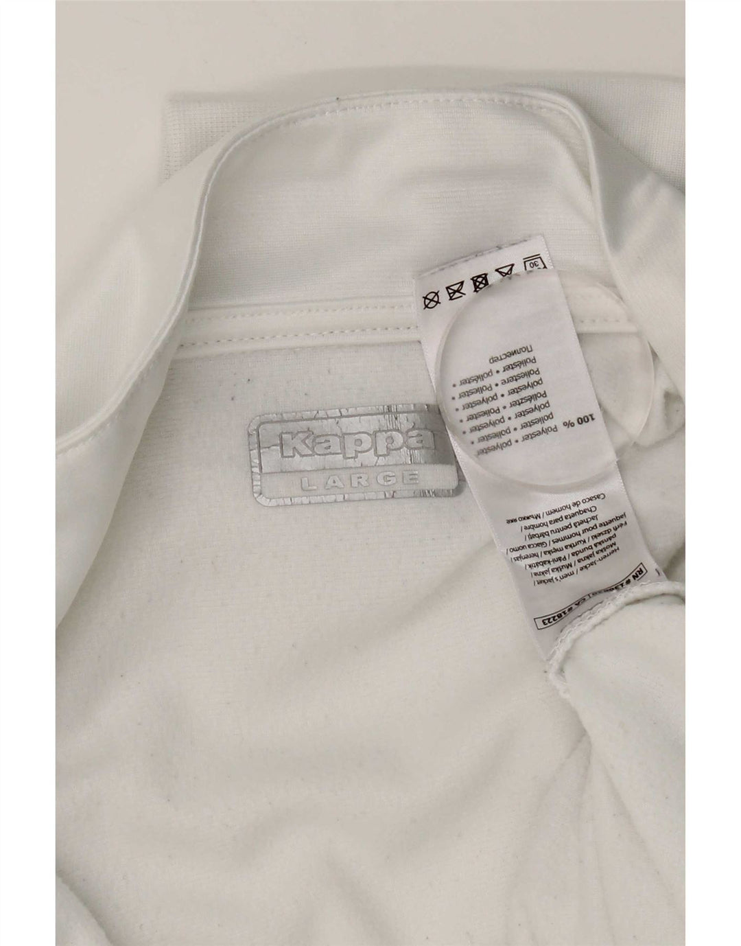 Kappa Mens Graphic Chándal Top Chaqueta Grande Poliéster Blanco