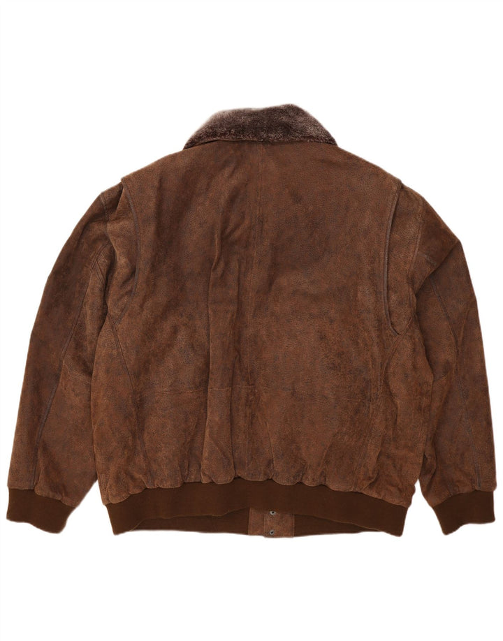 Maddox Chaqueta de cuero para hombre UK 52 6XL Cuero marrón