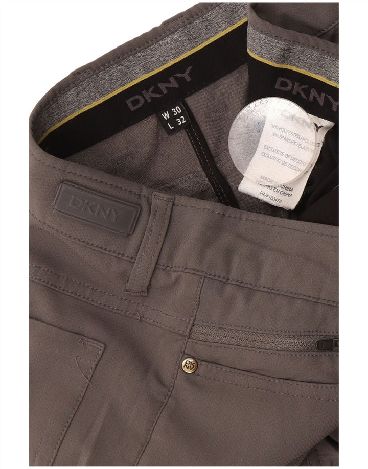 Dkny Pantalones Casuales Rectos Para Hombre W30 L32 Poliéster Gris