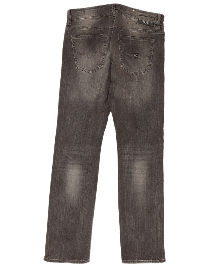 Guess Mens Angels Slim Jeans W30 L32 Algodón Gris