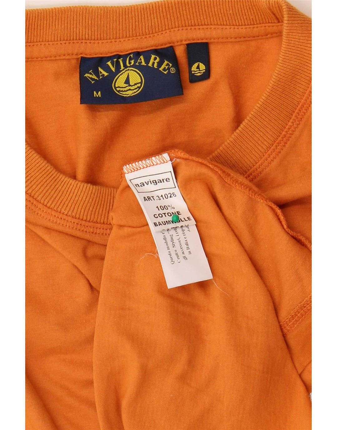Navigare Camiseta Hombre Top Medium Naranja Algodón