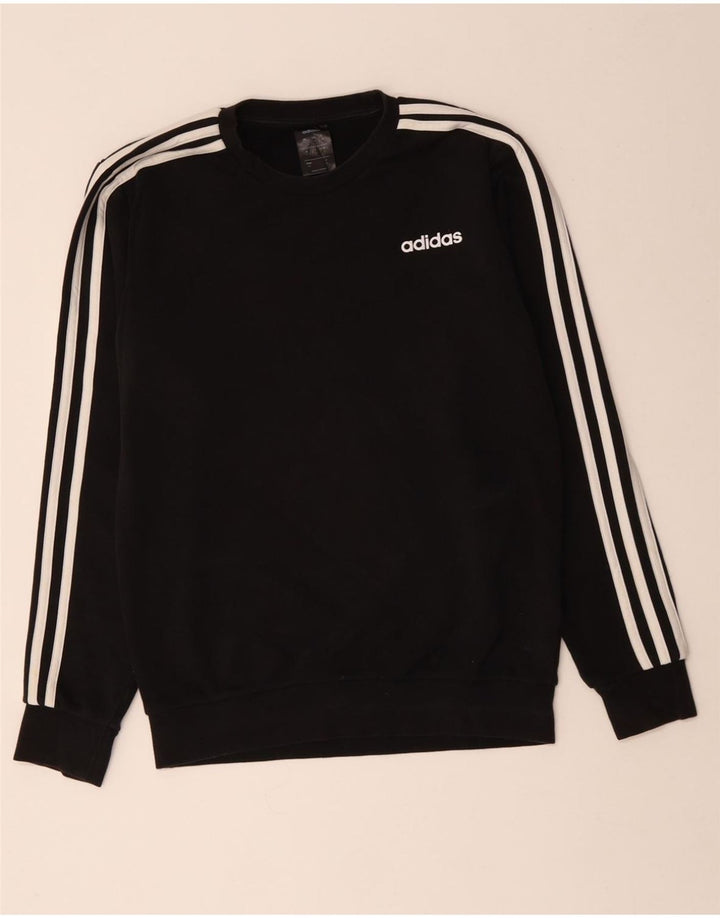 ADIDAS Hombre Sudadera Jumper Pequeño Algodón Negro