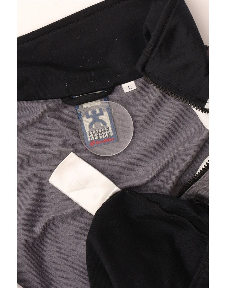 Lotto Mens Graphic Chándal Top Chaqueta Grande Negro Colorblock Poliéster