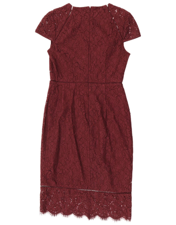 Vestido tubo de encaje para mujer Phase Eight UK 42 Nylon floral burdeos mediano