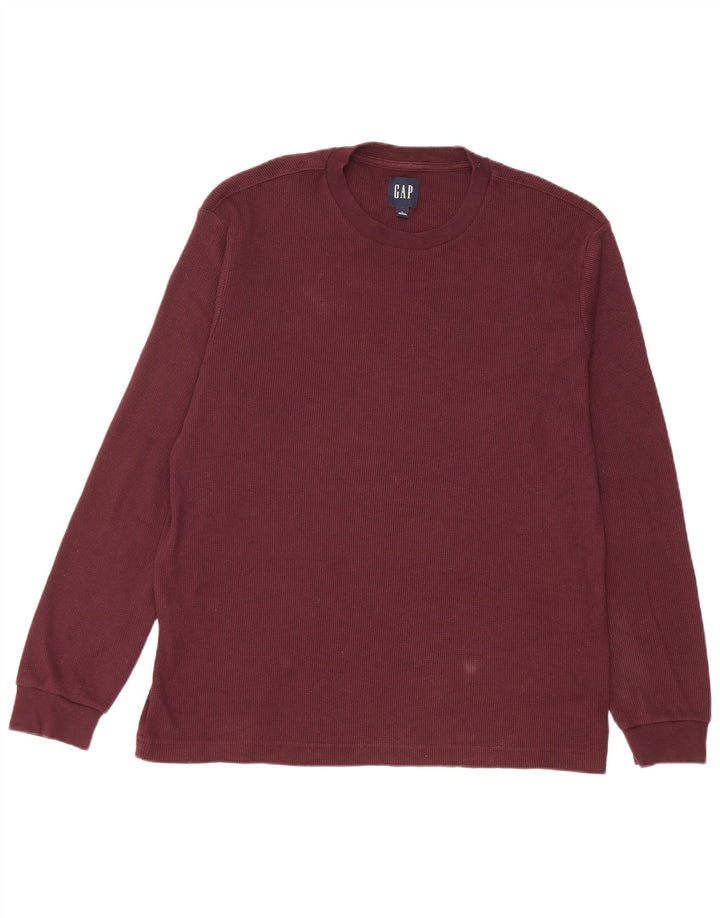 Camiseta Gap Hombre Manga Larga Algodón Burdeos Medio