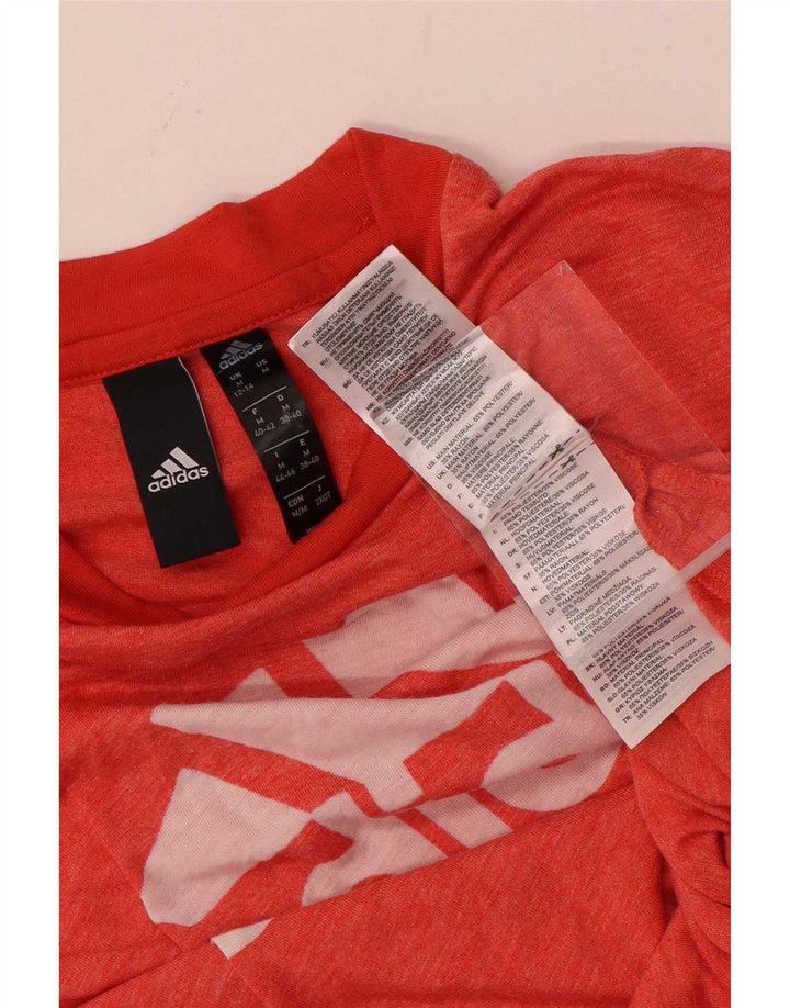 Adidas Camiseta gráfica para mujer Top UK 12/14 Medio Rojo Poliéster