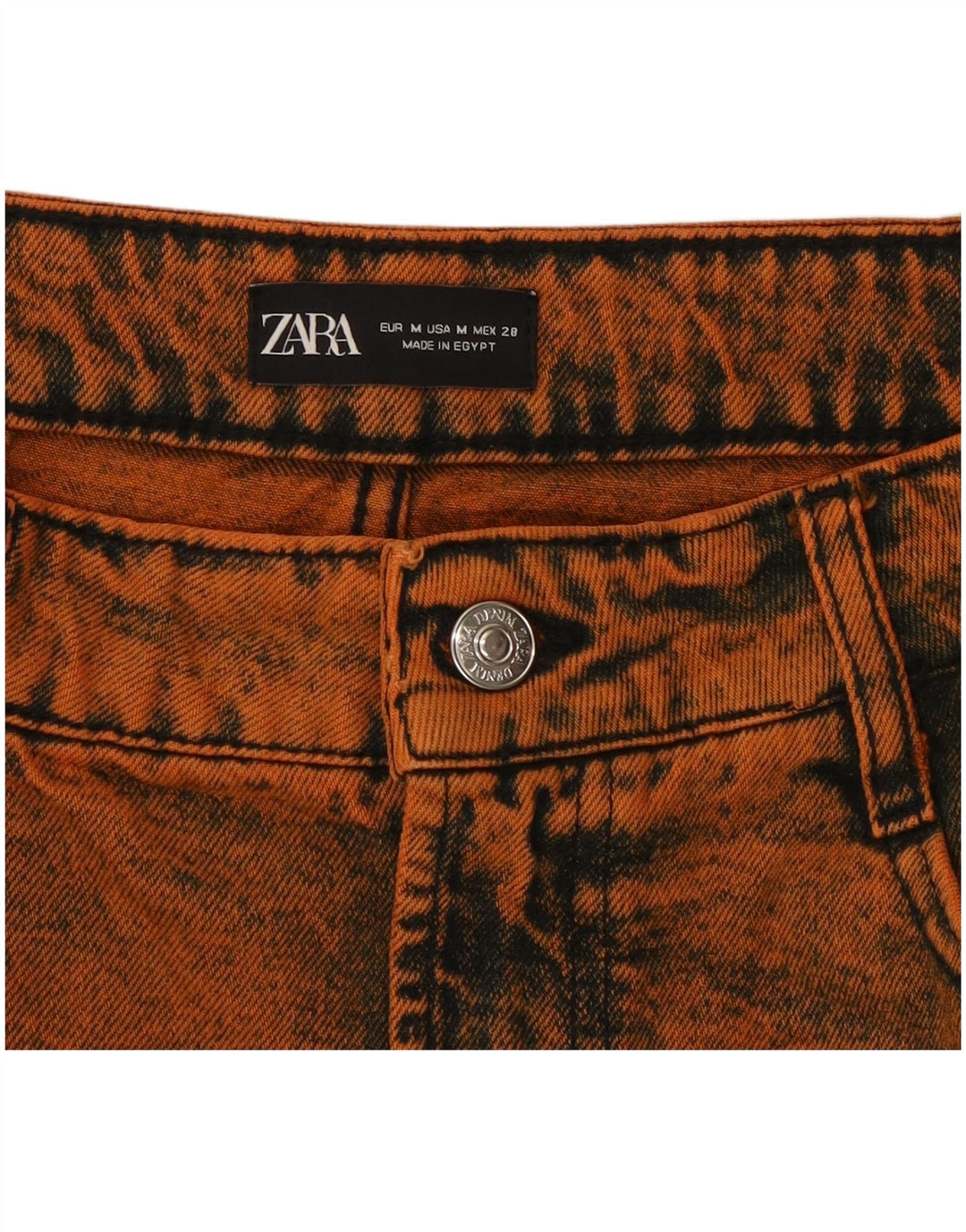 Zara Mujer Mini Falda Vaquera Mediana W28 Naranja