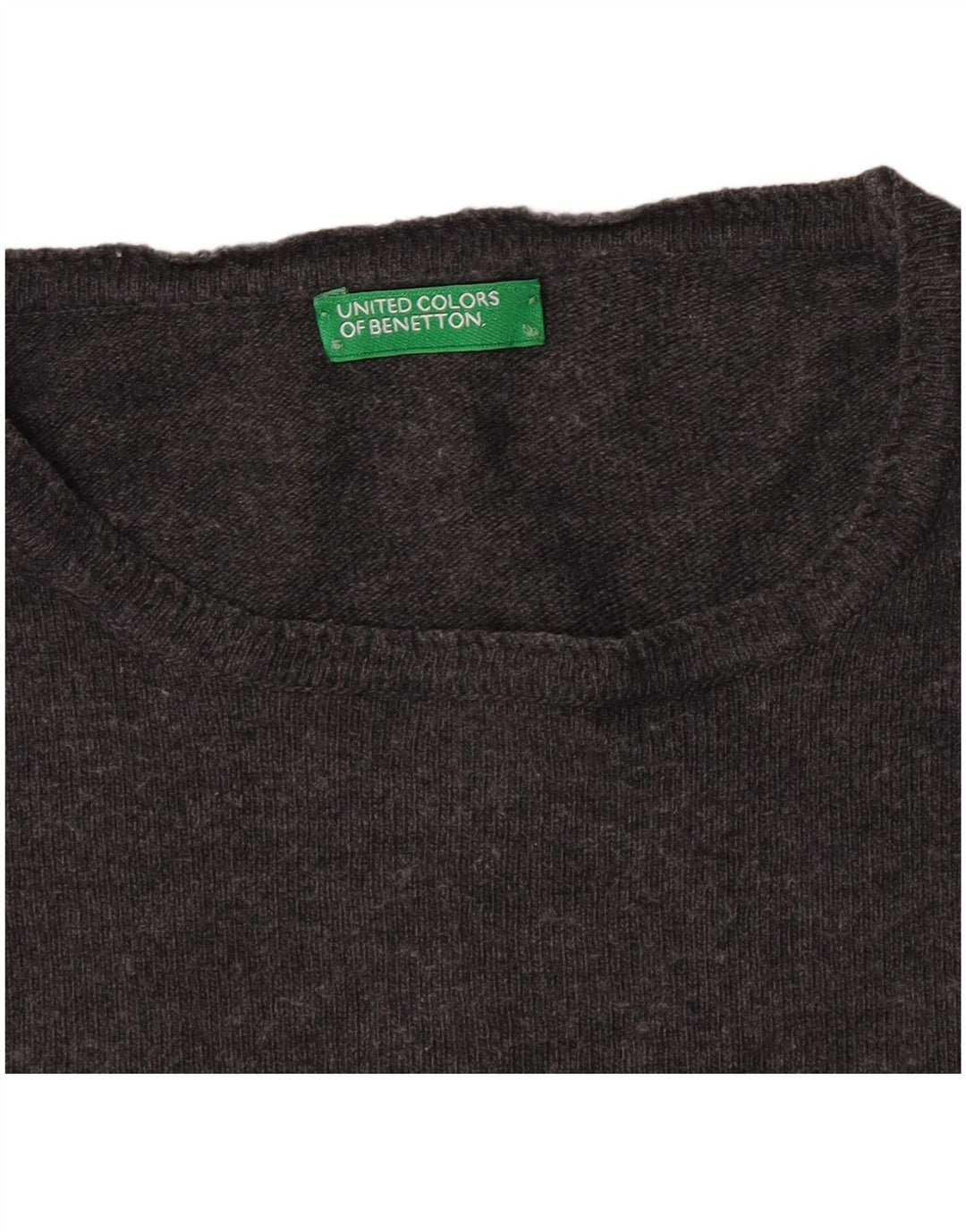 Benetton Jersey Con Cuello Barco Para Mujer UK 42 Gris Medio