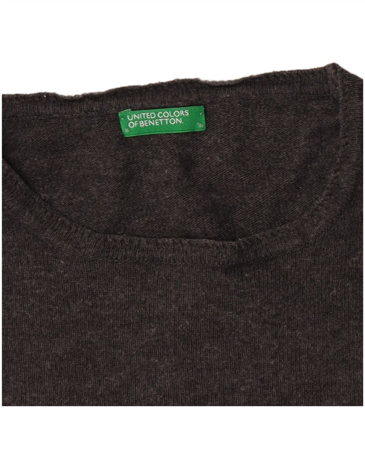 Benetton Jersey Con Cuello Barco Para Mujer UK 42 Gris Medio