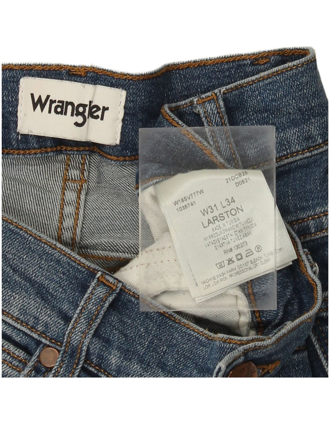 WRANGLER Vaqueros ajustados Larston para hombre W31 L34 Algodón azul