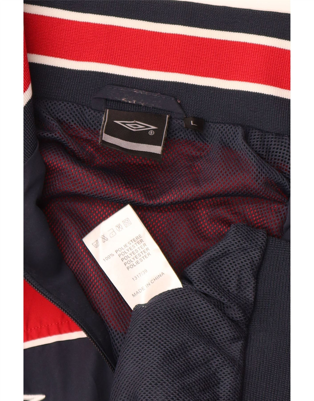 Umbro Chaqueta superior de chándal con gráfico para hombre, talla grande, color azul marino
