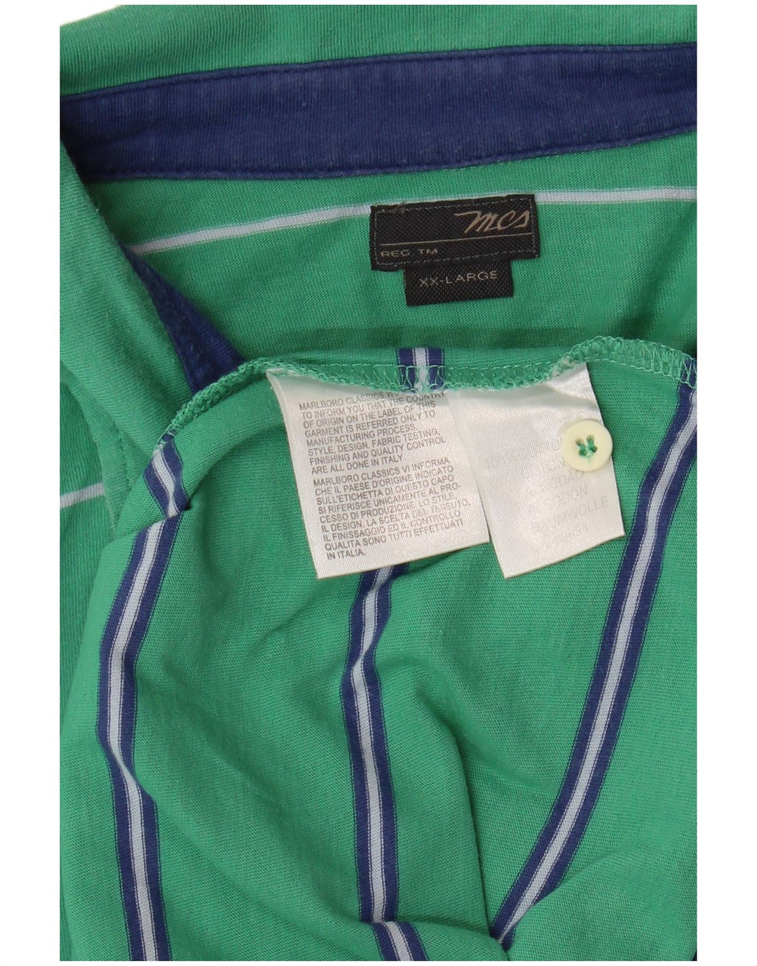 MARLBORO CLASSICS Polo para hombre 2XL Algodón a rayas verde