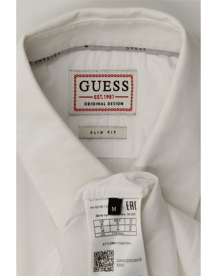 Guess Camisa Slim Fit De Algodón Blanco Mediano Hombre