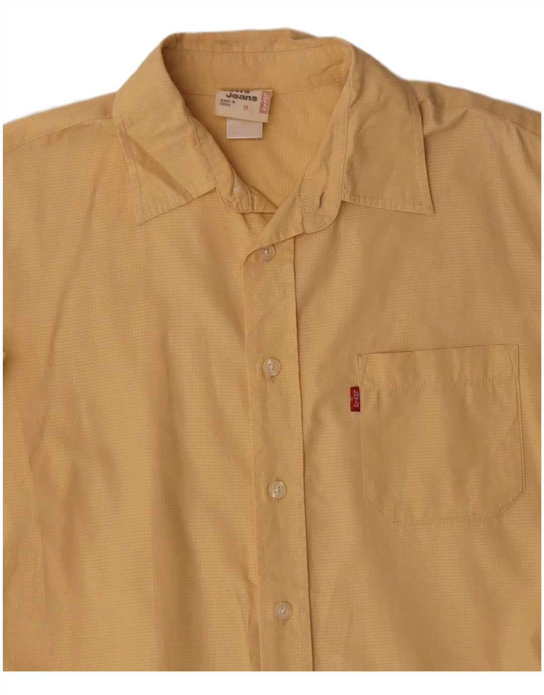 LEVI'S Camisa De Manga Corta De Algodón A Cuadros Amarillo Medio Hombre