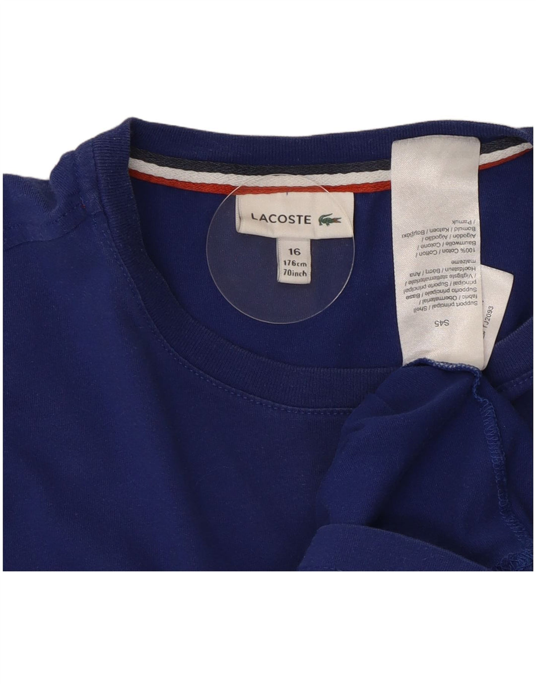 Camiseta Niño Lacoste Manga Larga 15-16 Años Azul Algodón