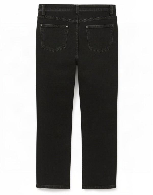 Marks & Spencer Jeans Rectos Cortos para Mujer Reino Unido 14 Grande W34 L27 Algodón Negro