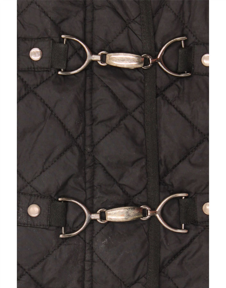 Laura Ashley Chaqueta acolchada para mujer UK 44 Grande Poliamida negra